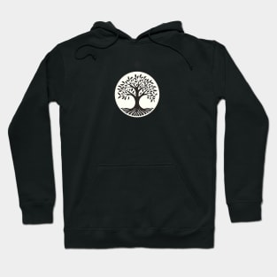 Contemporary Black Deciduous Tree Design Hoodie